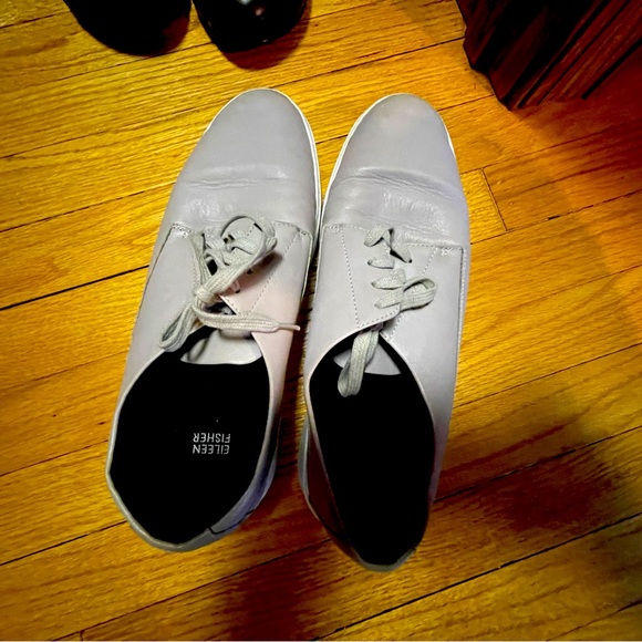 Eileen Fisher Gray Leather size 11 - Picture 2 of 3